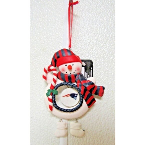 NFL New England Patriots Clay Dough Snowman Tree Ornament Team Sports America - Picture 1 of 2